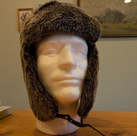 Men's Faux Fur Trapper Hat - Brown - Picture 5 of 5